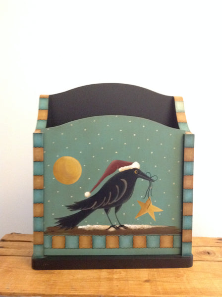 Crow Wooden Magazine Holder