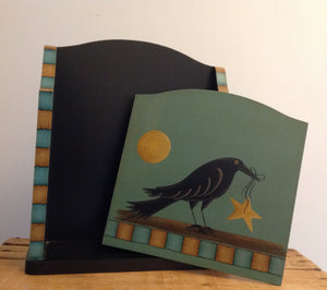 Crow Wooden Magazine Holder